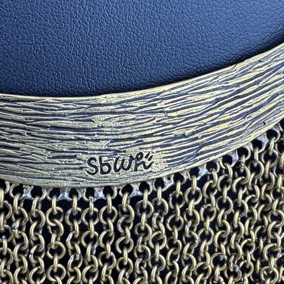 Willow House Ibiza Fringed Bib Necklace by Sara Blaine Black Resin Statement NWT - Picture 8 of 10